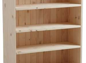 Meuble bibliothèque en épicéa brut
