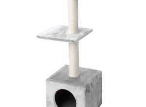 Arbre à chat avec panier et griffoir coloris gris Palazzo - 90 cm