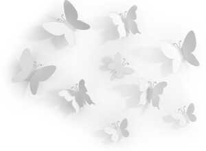 Décor mural adhésif 9 papillons blancs Décor mural adhésif 9 papillons blancs