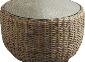 Table boule en poelet gris et verre Pipelette