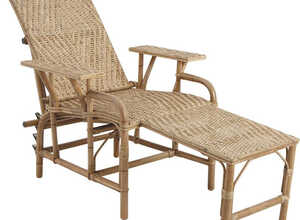 Chaise longue en manau et lame de rotin Chaise longue en manau et lame de rotin