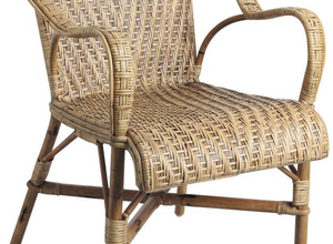 Fauteuil rotin ancien Belle époque