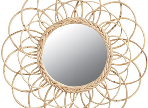 Miroir en rotin Fleur