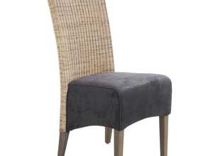 Chaise rotin et teck teinté gris Prestige Chaise rotin et teck teinté gris Prestige