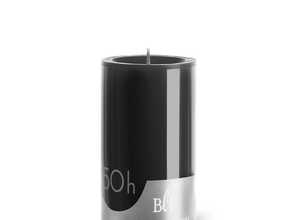Bougie cylindrique teintée noire 7 cm x 10 cm