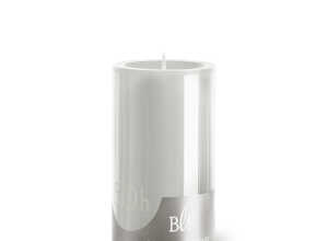 Bougie cylindrique teintée grise 7 cm x 10 cm