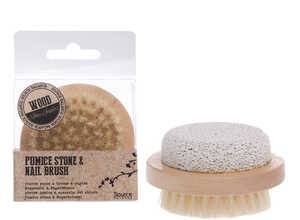 Brosse ongles en bois et pierre ponce Brosse ongles en bois et pierre ponce