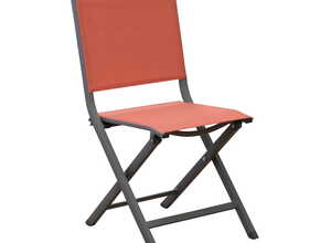 Chaise pliante MAX alu et textilène café/paprika Chaise pliante MAX alu et textilène café/paprika