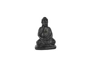 Bouddha sur socle en béton coulé ciré noir ardoise petit modèle 38 cm