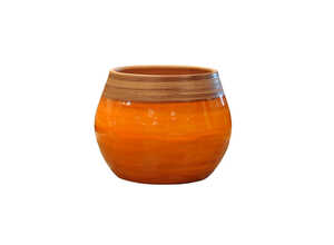 Pot Cancale pain d’épice en terre cuite émaillée H 27 x Ø 25 cm