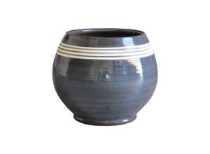 Pot Bahia nuance de craie en terre cuite émaillée H 38 x Ø 35 cm
