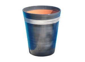 Pot Sydney nuance de craie en terre cuite émaillée H 35 x D 33 cm