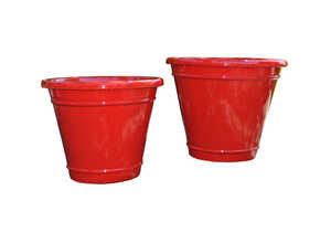 pot Cuvier coquelicot en terre cuite émaillée H 37 x Ø 45 cm pot Cuvier coquelicot en terre cuite émaillée H 37 x Ø 45 cm