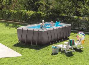 Piscine tubulaire Intex Ultra Silver rectangulaire 4,57 x 2,74 x 1,22 m
