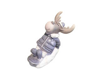 Figurine de Caribou couché gris Figurine de Caribou couché gris