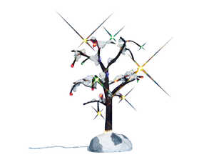 Arbre enneigé lumineux multicolore 11.5 x 11 x 14 cm