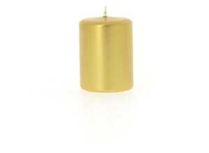 Bougie cylindrique métal or 6x8 cm