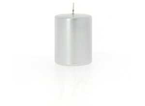 Bougie cylindrique métal argent 6x8 cm