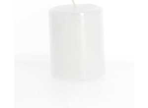 Bougie cylindrique métal blanc 6x8 cm
