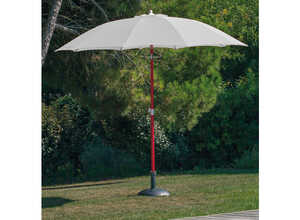 Parasol droit rouge et blanc, D 2,7 m Parasol droit rouge et blanc, D 2,7 m