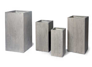 Grand pot carré haut LIA S/4 gris beige 128 L Grand pot carré haut LIA S/4 gris beige 128 L
