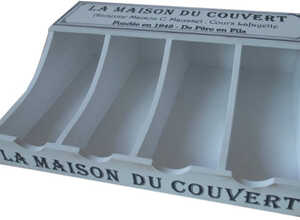 Range couverts en bois blanc 40 x 30 x 11 cm