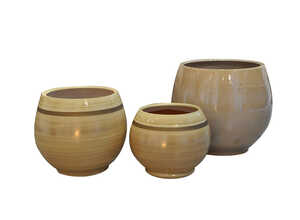 Pot Bahia sur la dune en terre cuite émaillée H 31 x Ø 25 cm