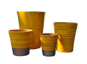 Pot Sydney Ibiza Sunshine en terre cuite émaillée H 35 x Ø 33 cm