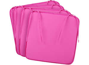Lot de 4 coussins d'assise pour chaise ou fauteuil fuchsia Lot de 4 coussins d'assise pour chaise ou fauteuil fuchsia