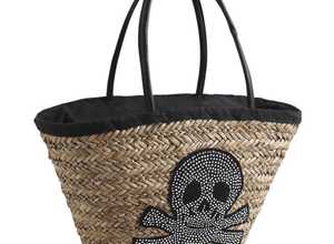 Panier de plage Strass Skull