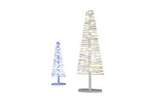 Arbre Bois Argent Transparent Micro Led 1 m