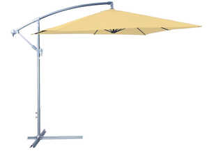 Parasol déporté 250 x 250 cm en aluminium et acier sable Parasol déporté 250 x 250 cm en aluminium et acier sable