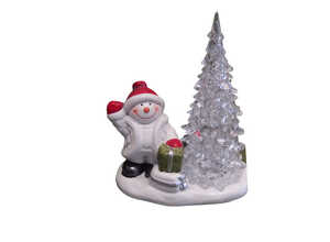 Bonhomme de neige et sapin lumineux Bonhomme de neige et sapin lumineux