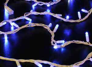 Guirlande LED bleu 6m - raccordable/animable