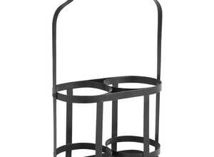 Porte-bouteilles en métal 2 bouteilles 22 x 11 x 37 cm Porte-bouteilles en métal 2 bouteilles 22 x 11 x 37 cm