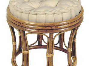 Tabouret pouf en rotin teinté Phila