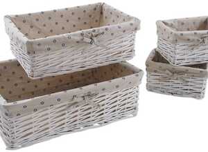Corbeilles blanches rangement malin (Lot de 4) Corbeilles blanches rangement malin (Lot de 4)