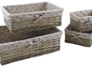 Corbeille rangement avec doublure tissu (Lot de 4) Corbeille rangement avec doublure tissu (Lot de 4)