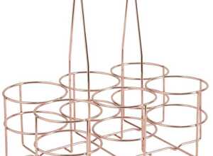 Panier 6 bouteilles design métal cuivré 32 x 22 x 12-32 cm
