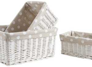 Grandes corbeilles osier blanc (Lot de 3)
