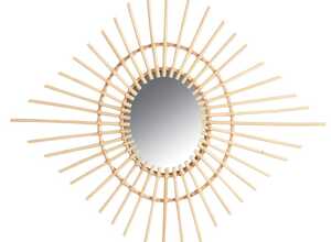 Miroir losange en rotin