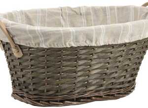 Panière à linge en éclisse et coton
