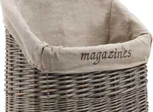 Range magazines mural en osier gris