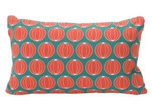 Coussin envie d'ailleurs melons bleu turquoise 68 x 44 cm