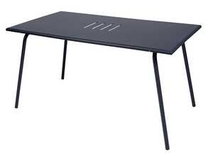 Table de jardin Fermob Monceau acier l146 L80 cm carbone