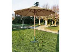 Parasol rond bois taupe Parasol rond bois taupe
