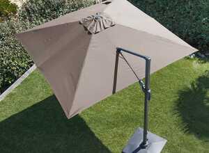 Parasol déporté orientable taupe