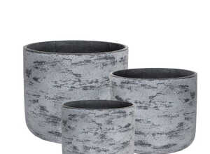 Pot rond gris gamme Edelweiss Ø 31 cm