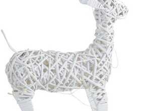 Cerf lumineux en osier blanc Cerf lumineux en osier blanc