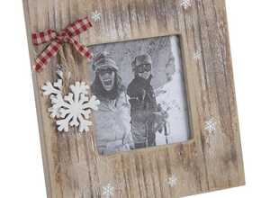 Cadre photo en bois Chalet en hiver Cadre photo en bois Chalet en hiver